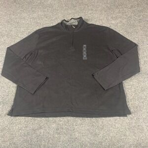 Joseph Abboud Sweater Mens 2XL Black Quarter Zip Pullover Slim Fit Mock Neck New